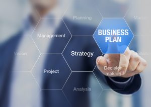 Consultant presenting business plan strategy for companies and investors